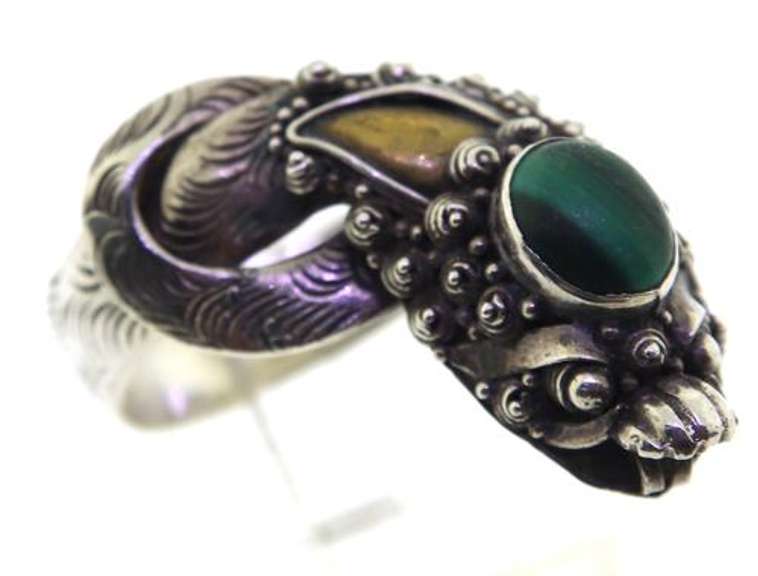 Vintage Sterling Silver Malachite Ring