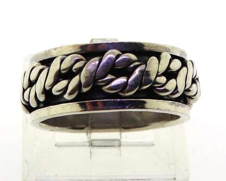 Vintage Sterling Silver Spinner Gear Band Ring