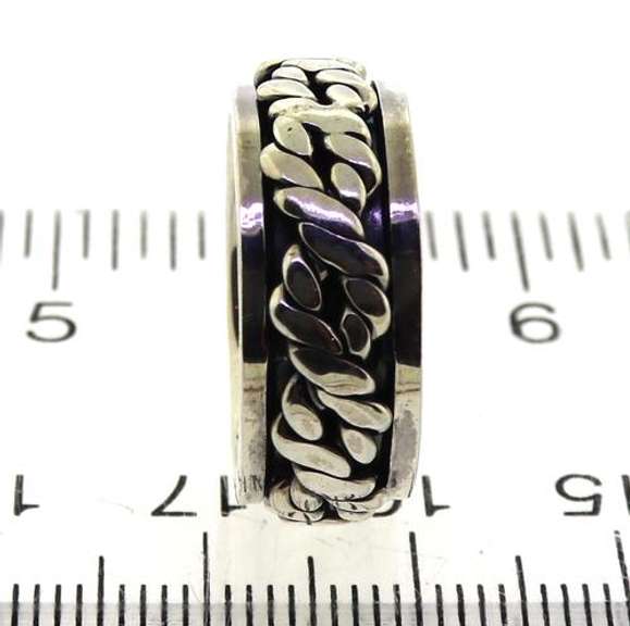 Vintage Sterling Silver Spinner Gear Band Ring