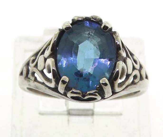 Vintage Sterling Silver Blue Topaz Ring