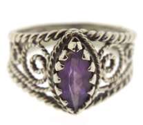 Vintage Sterling Silver Gem Stone Ring