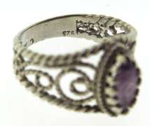 Vintage Sterling Silver Gem Stone Ring