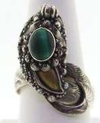 Vintage Sterling Silver Malachite Ring
