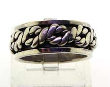 Vintage Sterling Silver Spinner Gear Band Ring