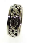 Vintage Sterling Silver Spinner Gear Band Ring