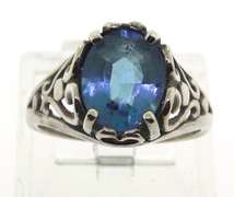 Vintage Sterling Silver Blue Topaz Ring