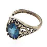 Vintage Sterling Silver Blue Topaz Ring