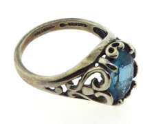 Vintage Sterling Silver Blue Topaz Ring