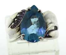 Vintage Sterling Silver Blue Topaz Ring