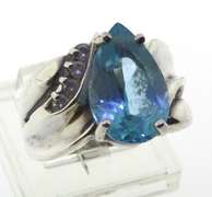 Vintage Sterling Silver Blue Topaz Ring