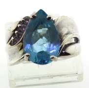 Vintage Sterling Silver Blue Topaz Ring