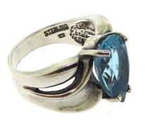 Vintage Sterling Silver Blue Topaz Ring