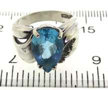 Vintage Sterling Silver Blue Topaz Ring