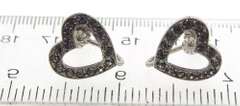 Vintage Sterling Silver Screw Back heart earrings
