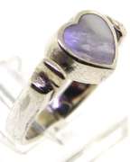 Vintage Sterling Silve heartr Black Onyx And White Mother Of Pearl Ring