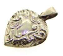 Vintage Sterling Silver Heart Pendant