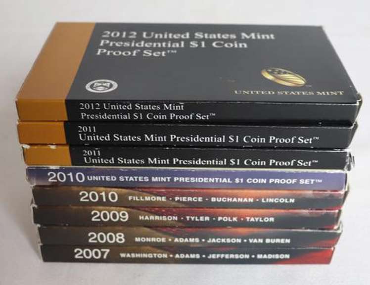 2007-2012 Presidential Dollar Proof Sets