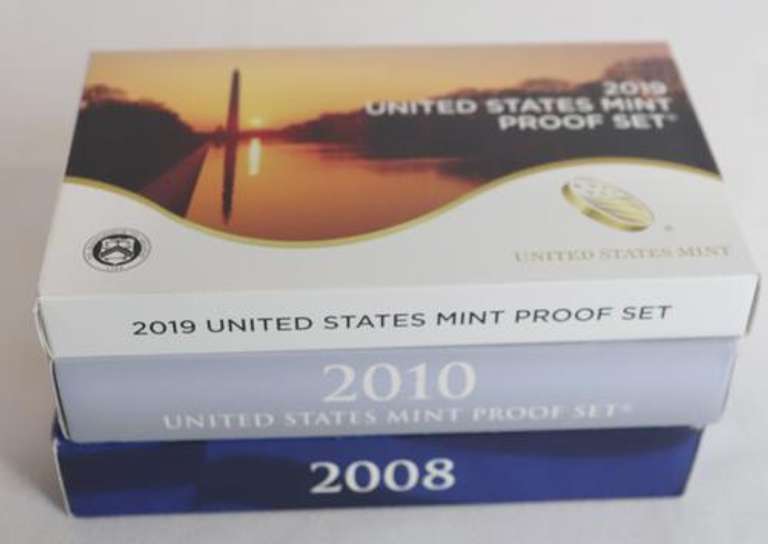 2008 2010 & 2019 US Proof Sets