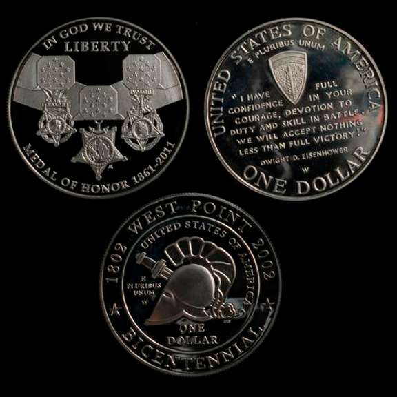 1991 D Day 2002 West Point & 2011 Medal of Honor Silver Comm $ $