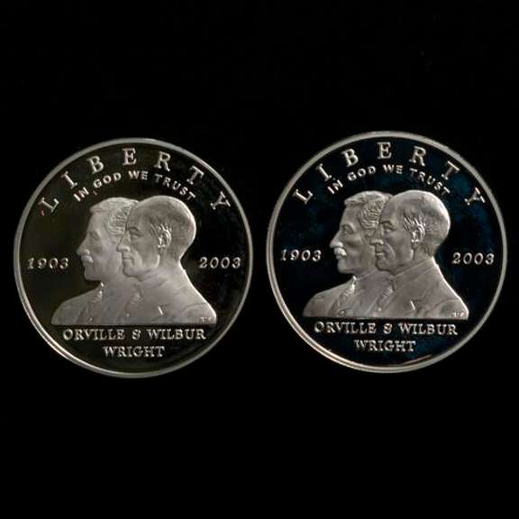 2 2003 Wright Bros First Fllight Proof Silver Dollars
