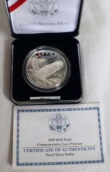 3 Silver Dollar Proofs With Boxs and Papers