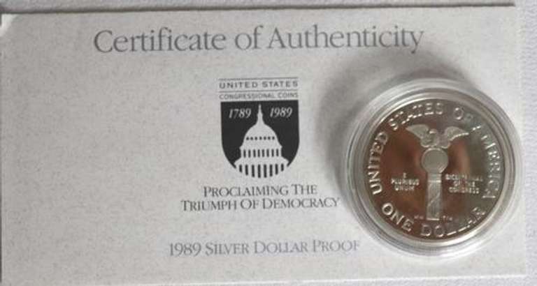 4 Silver Dollar Proofs With Boxs and Papers