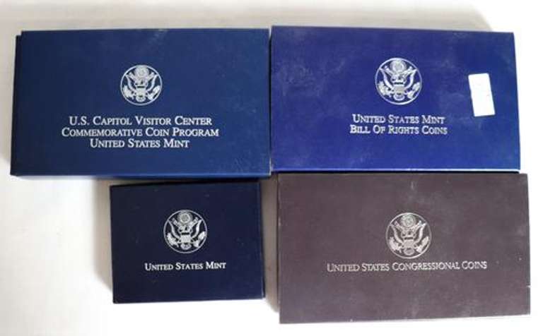 4 Silver Dollar Proofs With Boxs and Papers