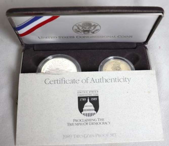 4 Silver Dollar Proofs With Boxs and Papers