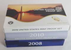 2008 2010 & 2019 US Proof Sets