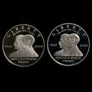 2 2003 Wright Bros First Fllight Proof Silver Dollars