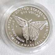 2018 Breast Cancer Silver Dollar Proof With Box and Papers
