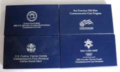 4 Silver Dollar Proofs With Boxs and Papers