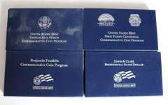 4 Silver Dollar Proofs With Boxs and Papers