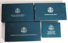 4 Silver Dollar Proofs With Boxs and Papers