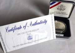 4 Silver Dollar Proofs With Boxs and Papers