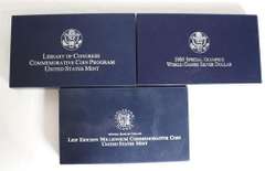 3 Silver Dollar Proofs With Boxs and Papers