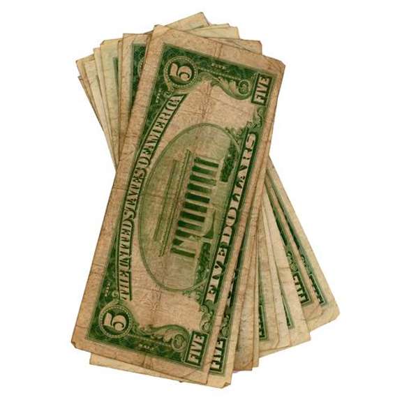 10 $ 5 Blue Seal Silver Certificates