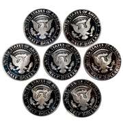 7 Assorted Silver Cameo Proof Kennedy Silver Halves