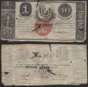 1 peso 40 Centavos 1848 Republica Domicana Note