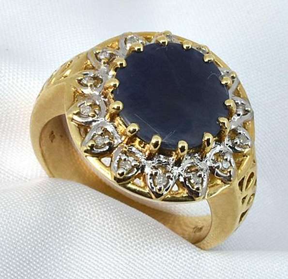 Bold Sapphire & Diamond Ring