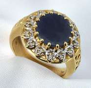 Bold Sapphire & Diamond Ring
