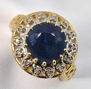 Bold Sapphire & Diamond Ring