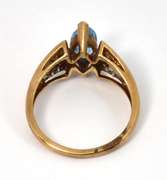 Marquise Blue Topaz & Diamond Ring