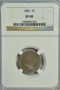Rare date 1886 Liberty 'V' Nickel. NGC XF40