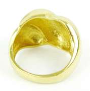 Vintage 18K Gold Wide Ribbed Ring, Size 6