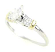 14K Ring - Marquise & Baguette Diamonds, 7