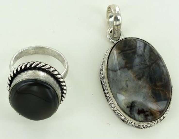 Silver and Natural Stone