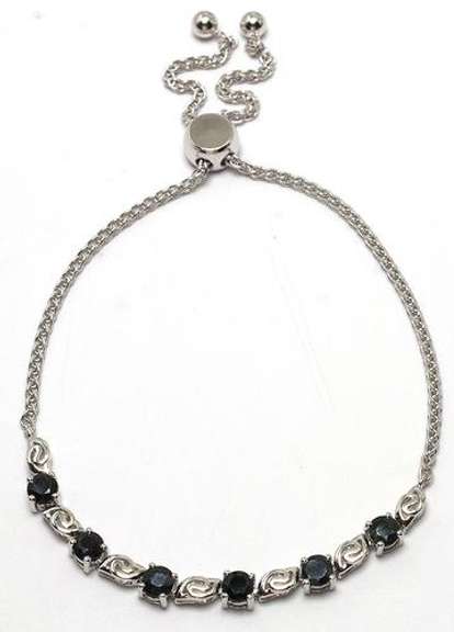 Elegant 2.3CTW Sapphire Bracelet in Sterling Silver