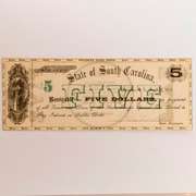 State Of South Carolina $5  3 2 1872 Revenue Bond Scrip