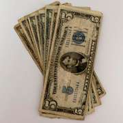 10  1934 And 1953 Series $ 5 Blue Seal Silver Certificates